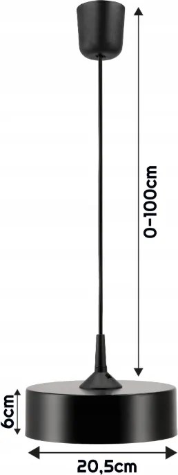 Závěsné stropní svítidlo / lustr LED E27, nastavitelné 0–100 cm, hliníkové stínidlo