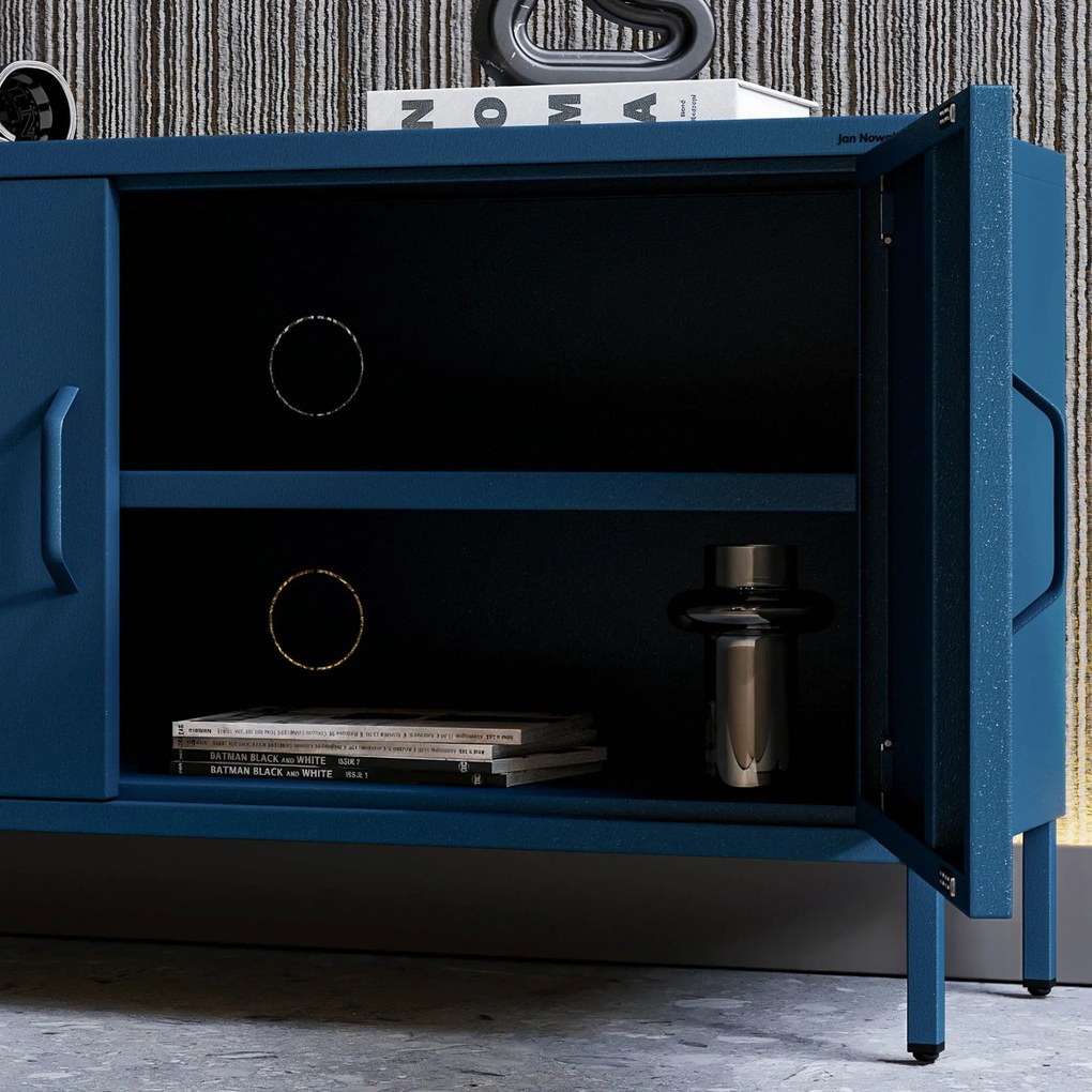 TV stolík na nožičkách ROSA, 1150 x 595 x 400 mm, Modern: tmavomodrá farba