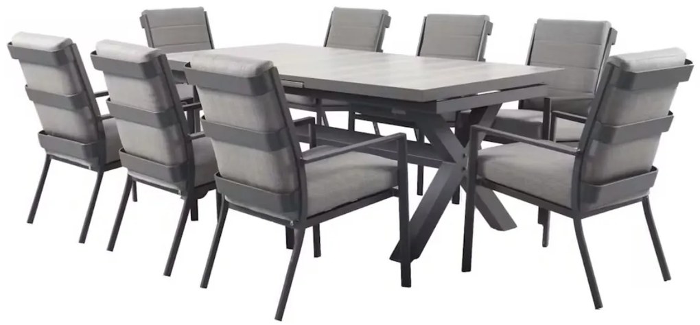 Hliníkový jedálenský nábytok TUSCANY LUKA s rozkladacím stolom 207/267cm