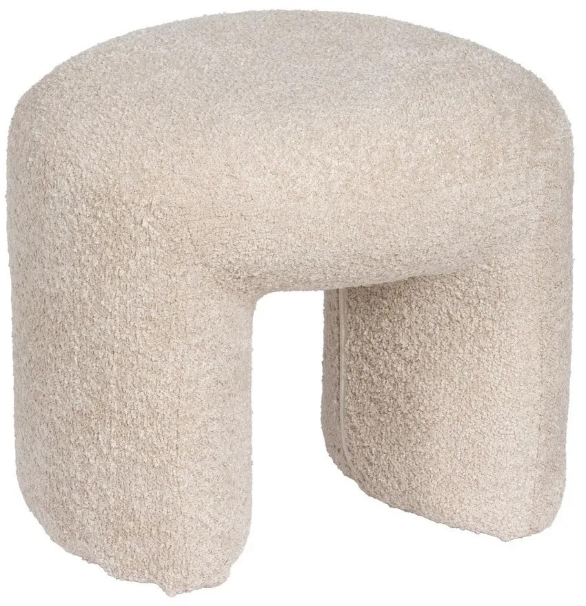 Béžový taburet z textílie buklé Suave – Ixia