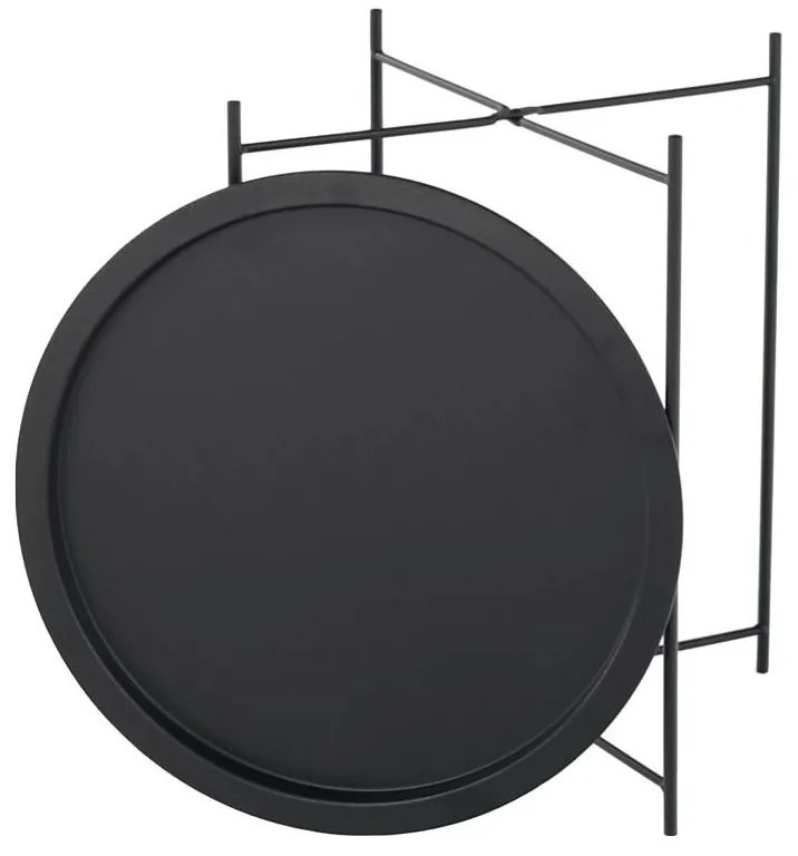 Príručný stolík s odnímateľnou táckou, čierna, RENDER