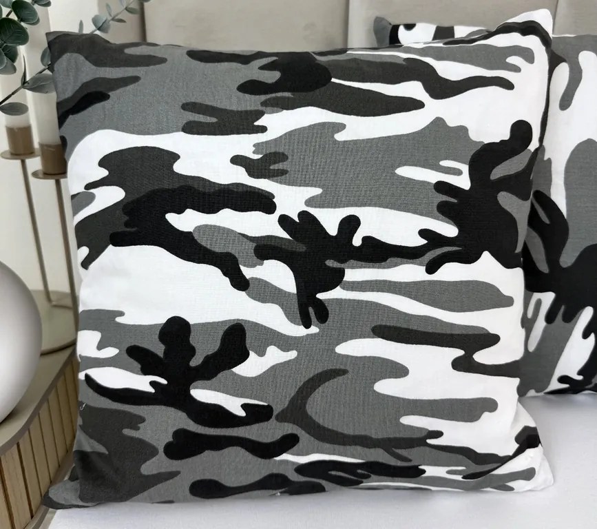 Obliečka na vankúš Army Grey 40x40 cm – maskáč sivý, 100 % bavlna