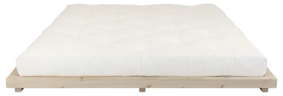 Dvojlôžková posteľ z borovicového dreva s matracom Karup Design Dock Double Latex Natural Clearl/Natural, 180 × 200 cm