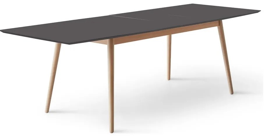 Rozkladací jedálenský stôl s čiernou doskou v čierno-prírodnej farbe 90x165 cm Meza – Hammel Furniture