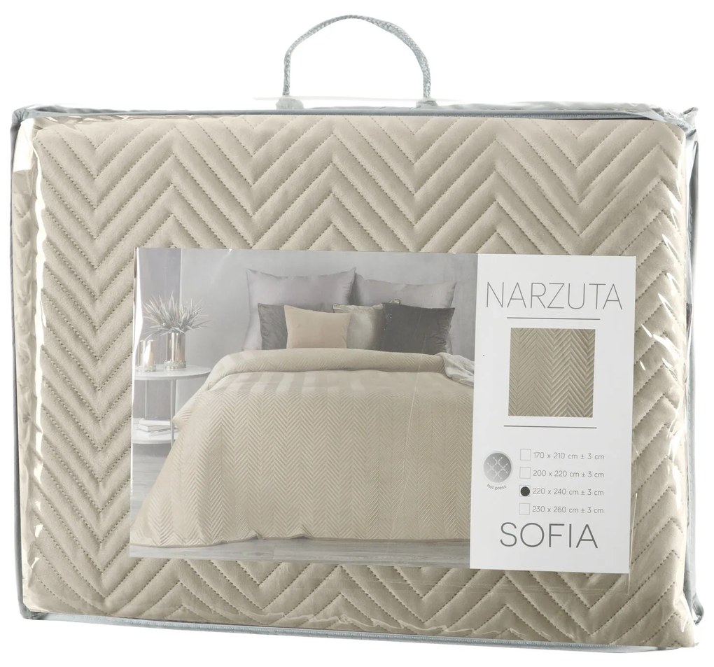 PREHOZ NA POSTEĽ SOFIA 200X220 CM KRÉMOVÝ