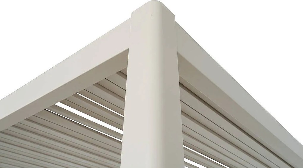 DEOKORK Záhradný hliníkový altánok elektrický MEGAN 4x3 m (ivory)