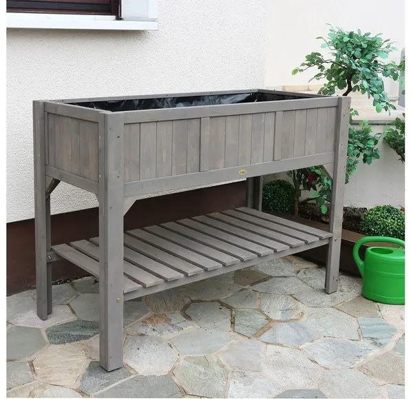 Habau Vyvýšený záhon s odkladacou plochou (tmavosivá)  (100274945)