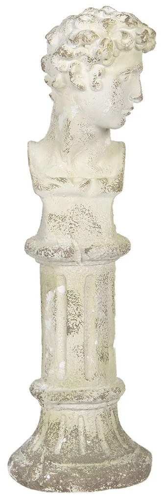 Antická kameninová busta muža na podstavci Hervé - 19 * 19 * 61 cm