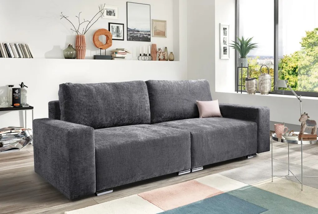 Rozkladacia pohovka Anafi, tmavo šedá látka