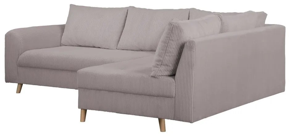 Sivá menčestrová rohová pohovka (pravý roh) Ariella – Ropez