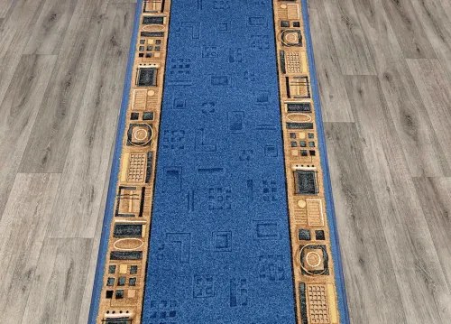 Koberce Breno Behúň JENA 77, šíře role 120 cm, modrá, viacfarebná