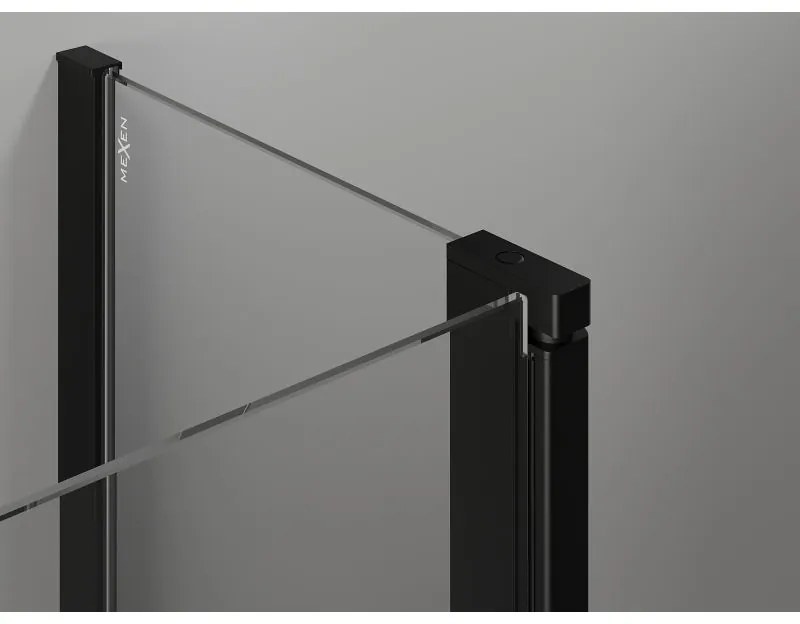 Mexen, Mexen Mist L Duo výklopný sprchový kút 105 x 90 cm, čierna mriežka - 8A4L-105L-090P-70-77