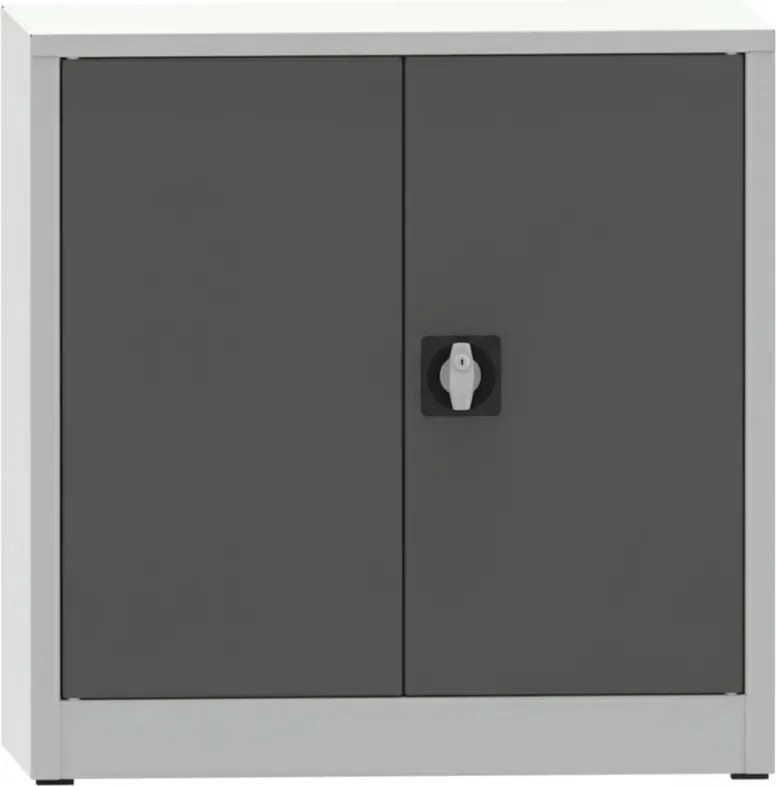 Dielenská policová skriňa na náradie KOVONA JUMBO, 2 police, zváraná, 1150 x 1200 x 500 mm, sivá / tmavo sivá