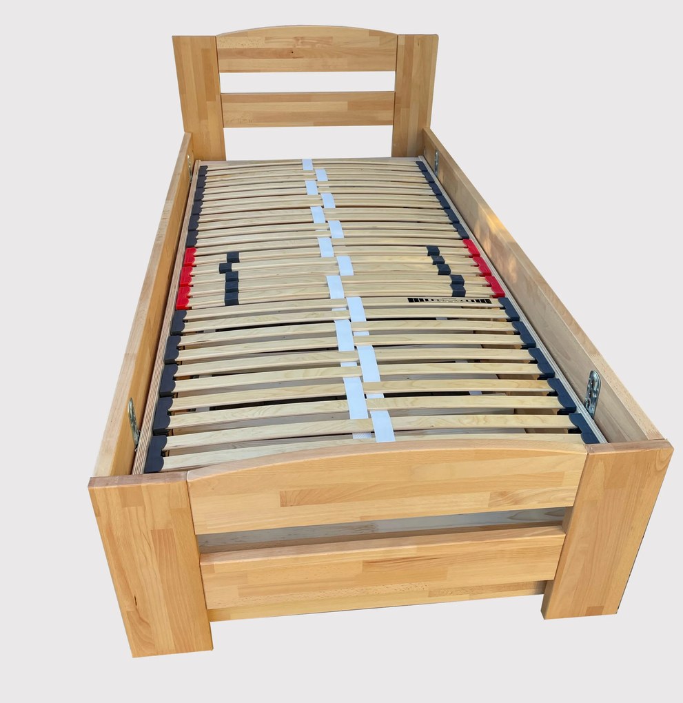 Rozkladacia drevená posteľ z buku  - Mirabel3, 80x200 cm, Olejový vosk