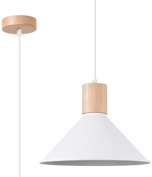Sollux SL.1319 - Luster na lanku JAGA 1xE27/15W/230V pr. 30 cm biela