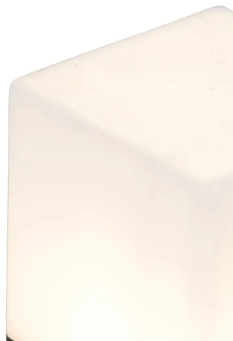 Vonkajšia záhradná lampa čierna s opálovým sklom 30 cm s kolíkom a káblovou svorkou - Denmark