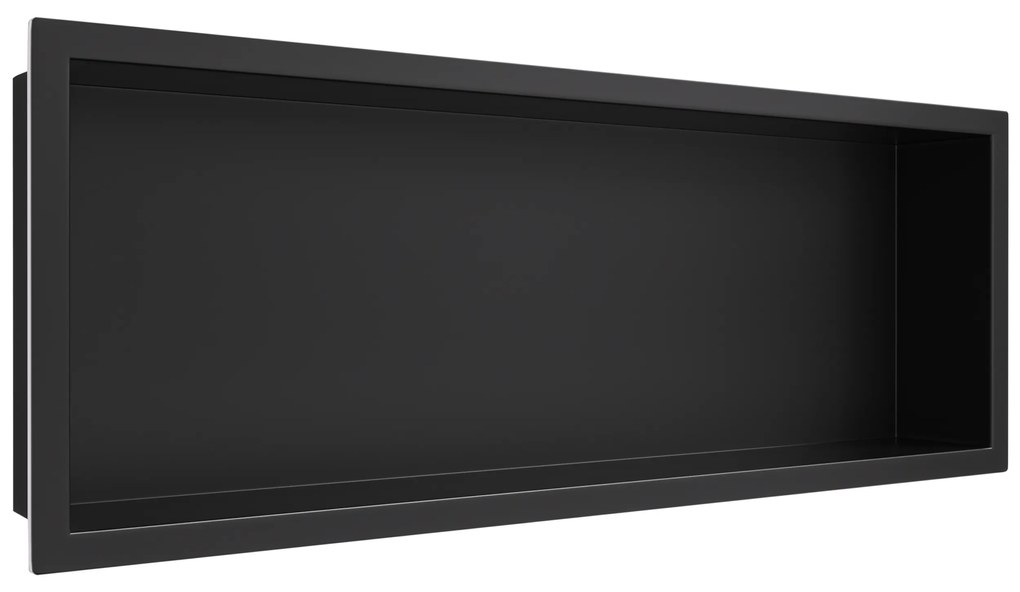 CERANO Cerano, zápustná polička s okrajom do obkladu 60x20x10 cm, čierna matná, CER-CER-417461