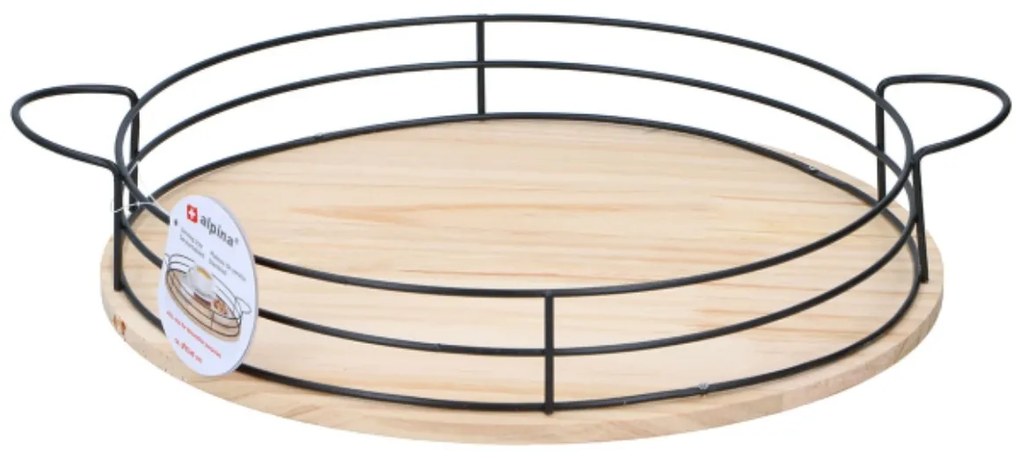 Guľatý drevený podnos ALPINA Ø35 cm