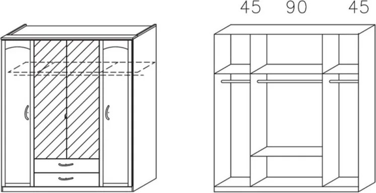 Šatníková skriňa Torrent, biela