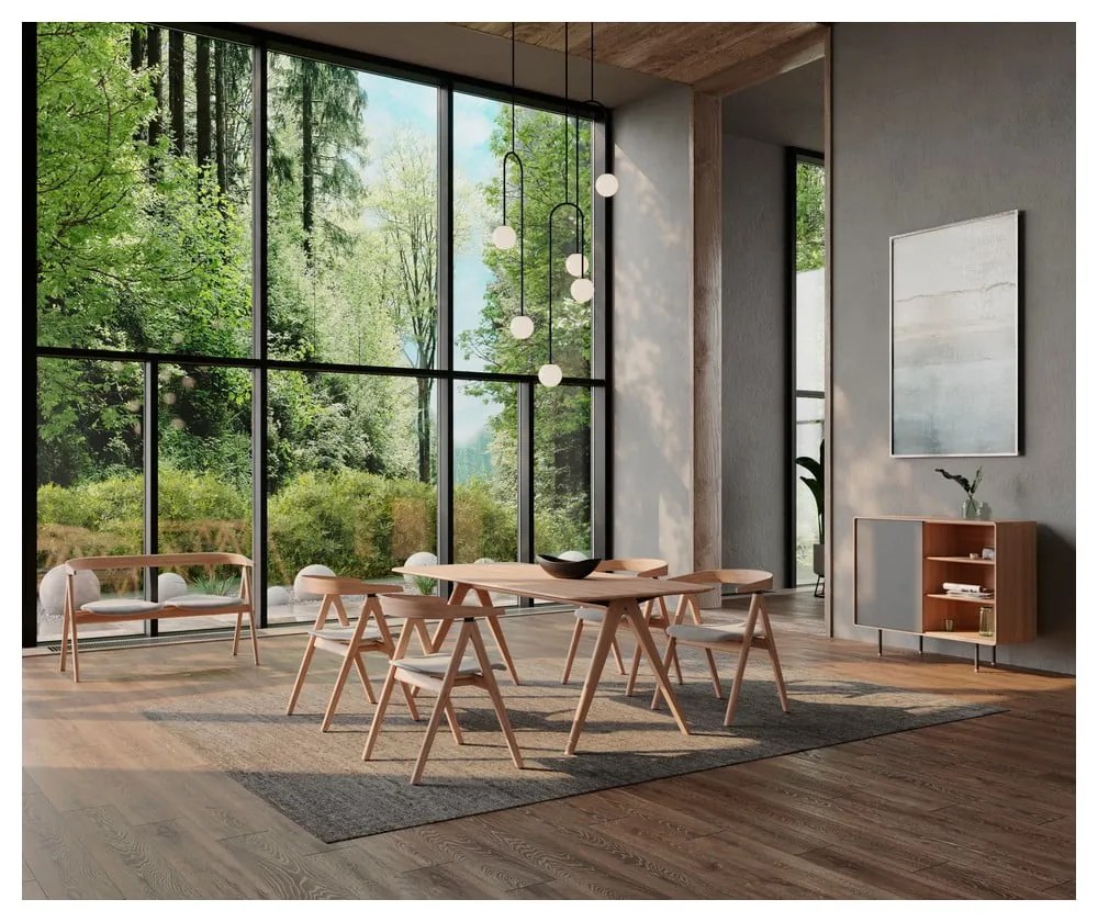 Čierna/hnedá jedálenská stolička z dubového dreva Ava – Gazzda