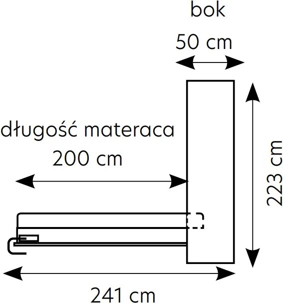 Vertikálny rozkladací stôl Genius 120x200 s písacím stolom - congo / kasmír