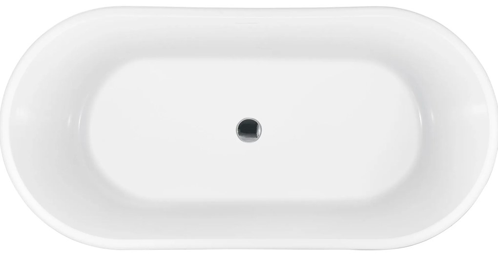 Rea Milano, voľne-stojaca vaňa 152x73 cm so sifónom a zátkou click-clack, biela, REA-W2000