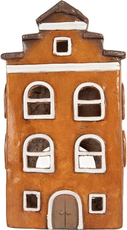 Tehlový domček svietnik na čajovú sviečku Homely - 20*15*34 cm