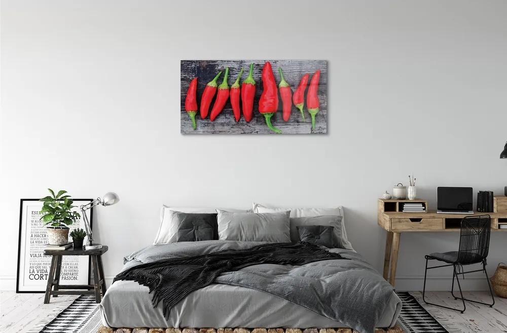 Obraz na skle červené papričky 120x60 cm