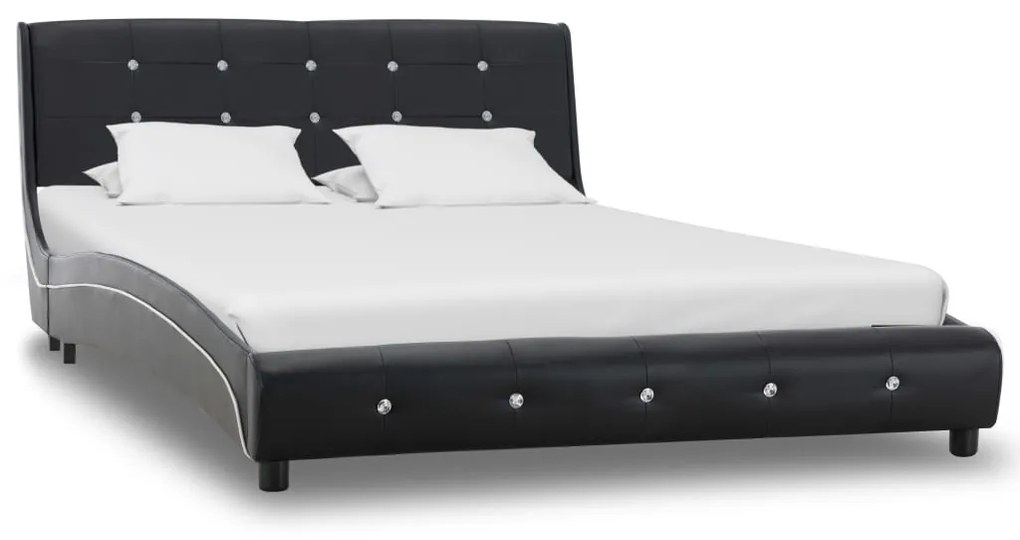 vidaXL Rám postele čierny umelá koža 120x200 cm