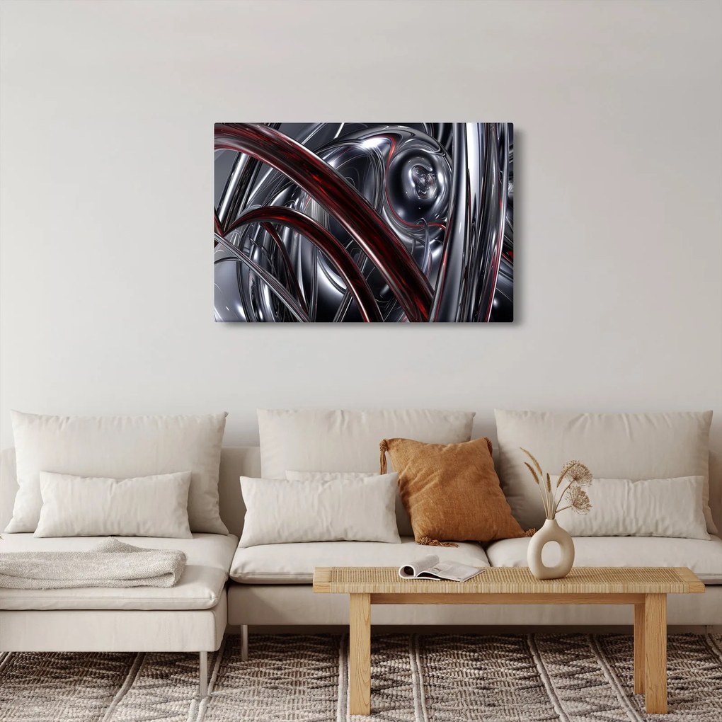 Obraz sivej abstrakcie (90x60 cm)