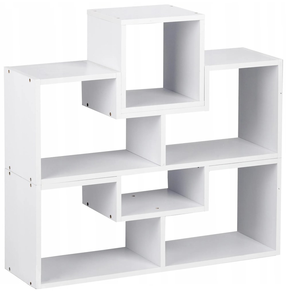 Regál na knihy, modulárna skriňa, komoda, police, BIELA