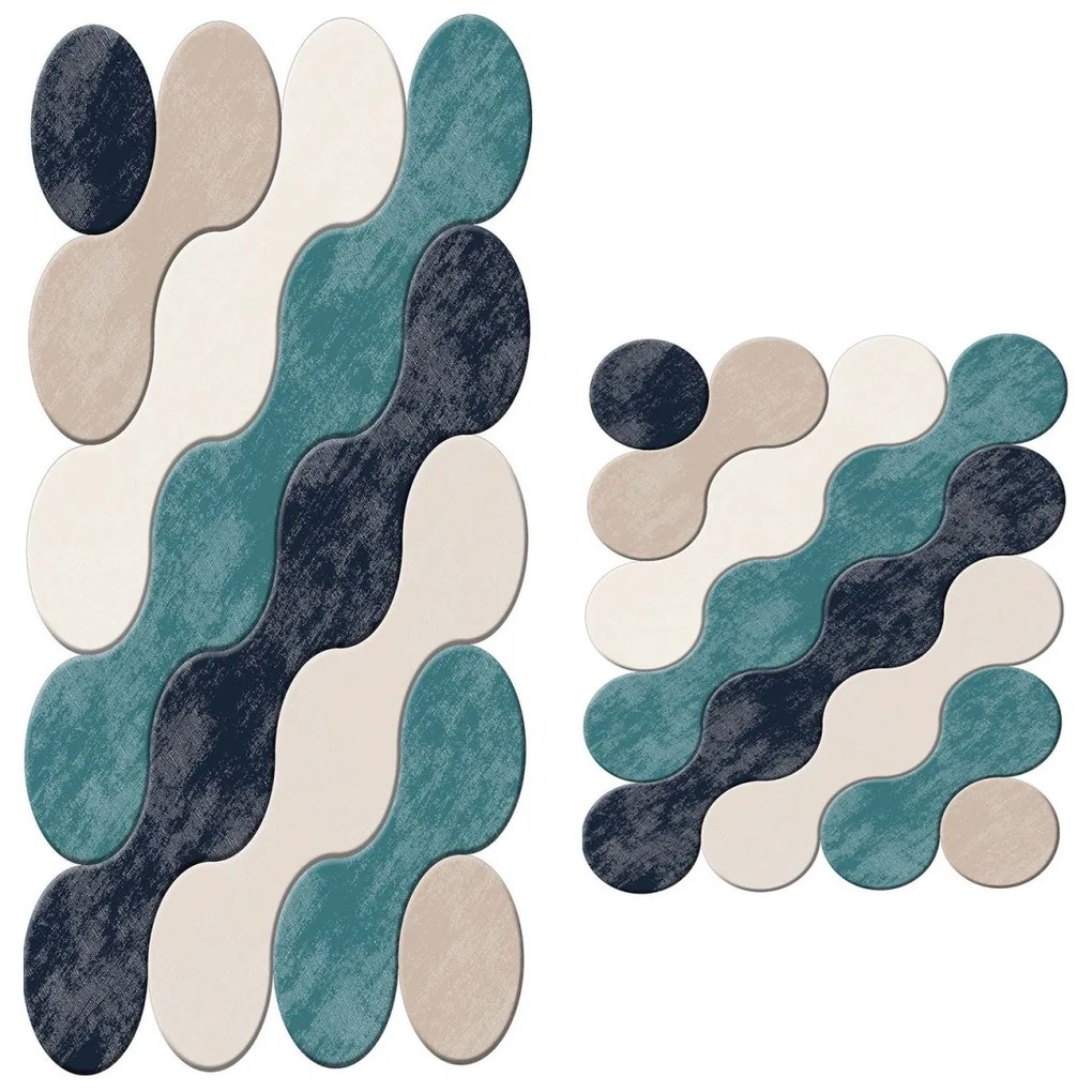 Kúpeľňová súprava kobercov DUALITY modrá