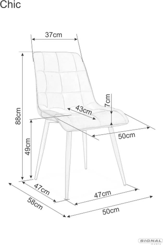 SI Elegantná zamatová stolička sivý