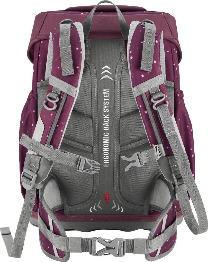 Školská aktovka Step by Step BASIS, Berry Stars – 4-dielna súprava