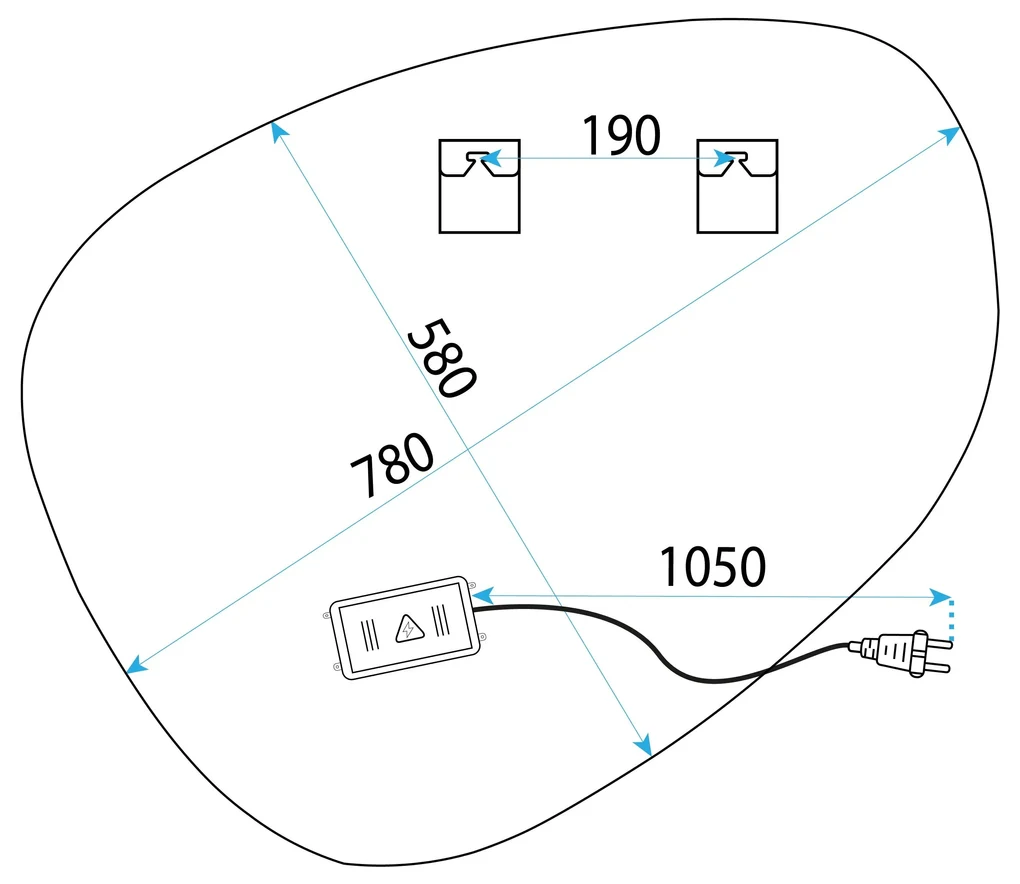 Tutumi Tutumi, LED zrkadlo 78x58cm YH-3343, HOM-01514