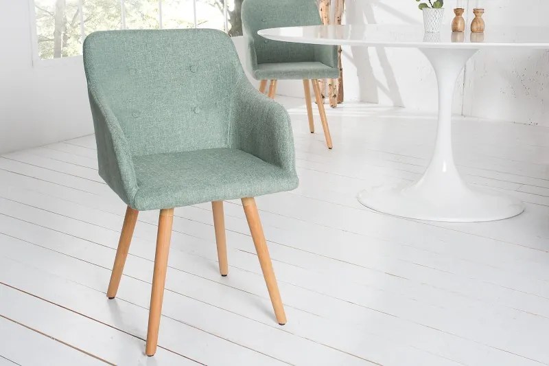 Dizajnová stolička Scandinavia s opierkou zelená