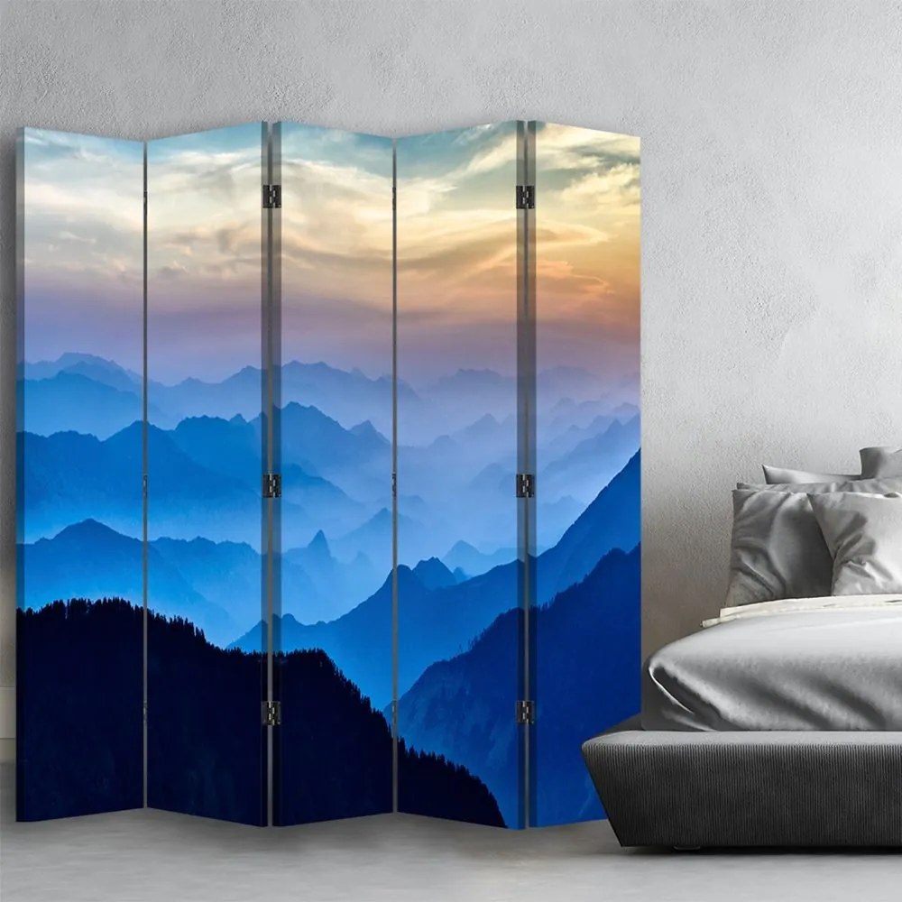 Gario Paraván Vrcholy hôr v hmle Rozmery: 180 x 170 cm, Prevedenie: Otočný paraván 360°
