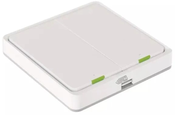 Vypínač 2-tlačidlový GoSmart 1xCR2430 Tuya biela