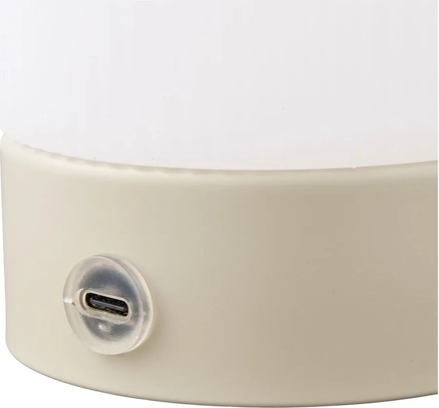 Biela/taupe kovová stolová lampa s plastovým tienidlom (výška 18 cm) Ashford – House Nordic