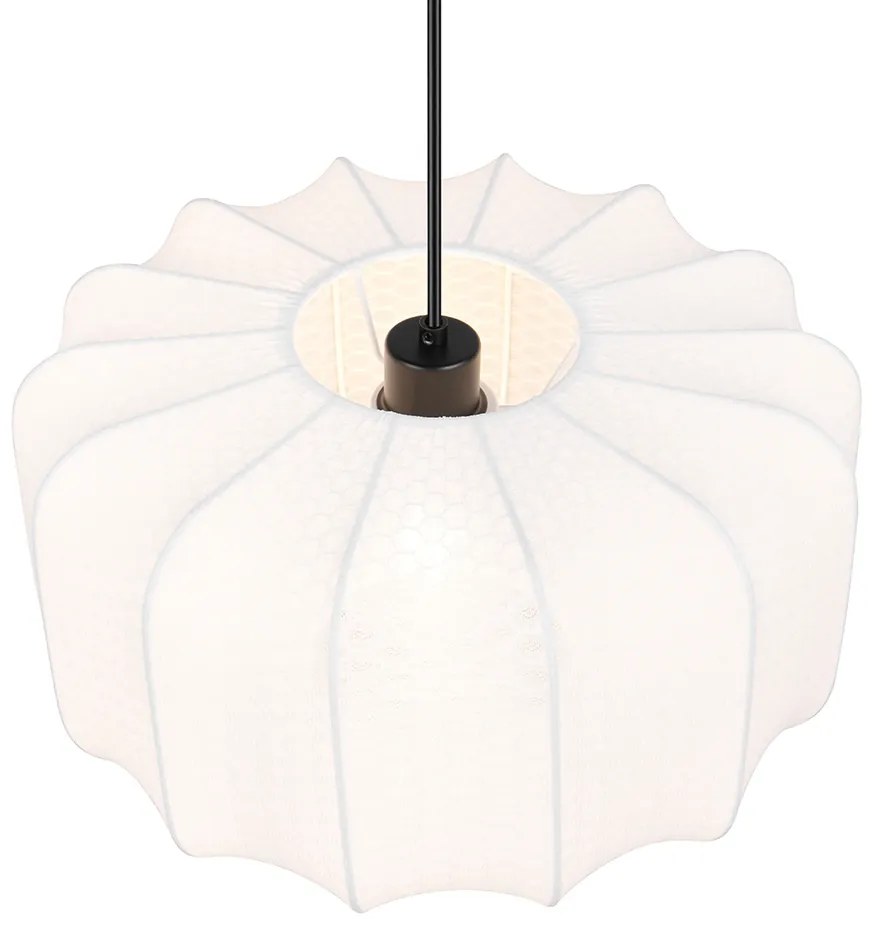 Japandi závesná lampa čierna s bielou 40cm - Madleine