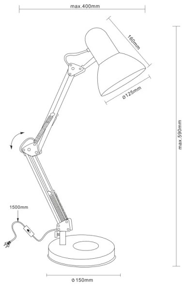 GLOBO 24880 - Stolná lampa FAMOUS 1xE27/40W/230V