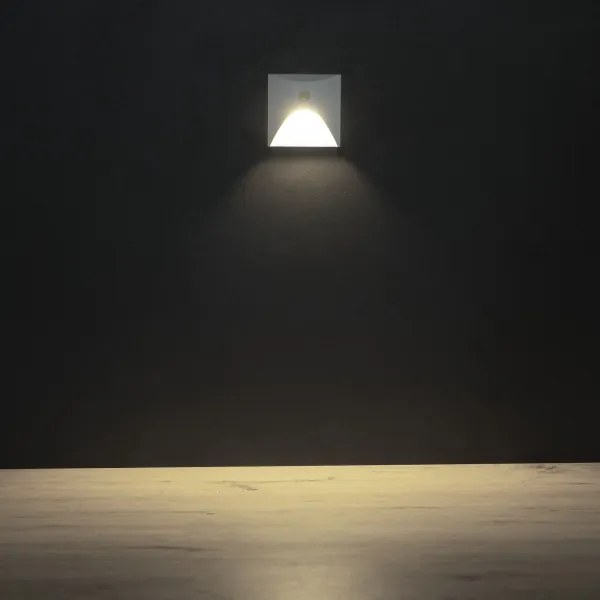 Kanlux 39141 - LED schodové svietidlo so senzorom EXIN 2,5W/230V 4000K IP65 biele hranaté