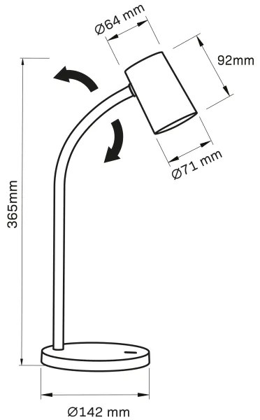 Stolná lampa FELIX 1xGU10/9W/230V čierna