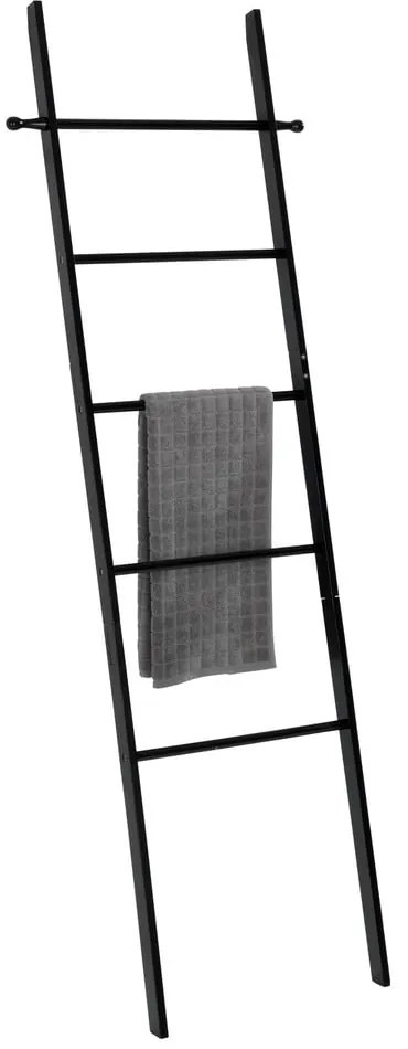 Čierny bambusový rebrík na uteráky Wenko Suri