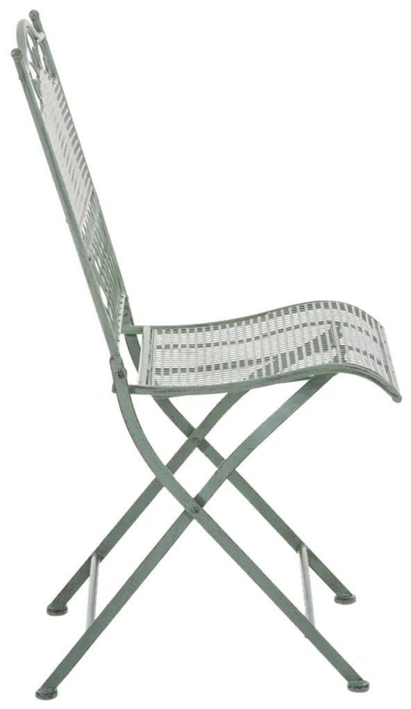 Kovová skladacia stolička Kiran (SET 2 ks) - Zelená antik