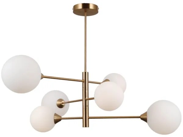 ITALUX PND-55342-6-HB - Luster na tyči EVORA 6xG9/5W/230V mosadz