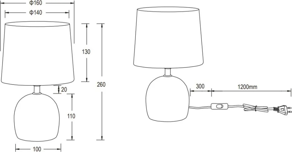 Stolová lampa Malu, béžová