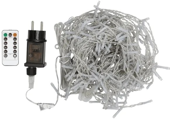 Aigostar - LED vonkajšia vianočná reťaz 300xLED/6W/230V/8 funkcií 3x1m IP44 studená biela+DO