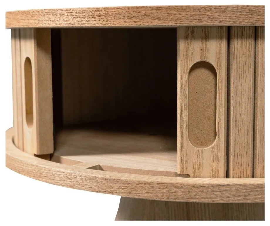 Nočný stolík v dekore borovice v prírodnej farbe Karri – WOOOD