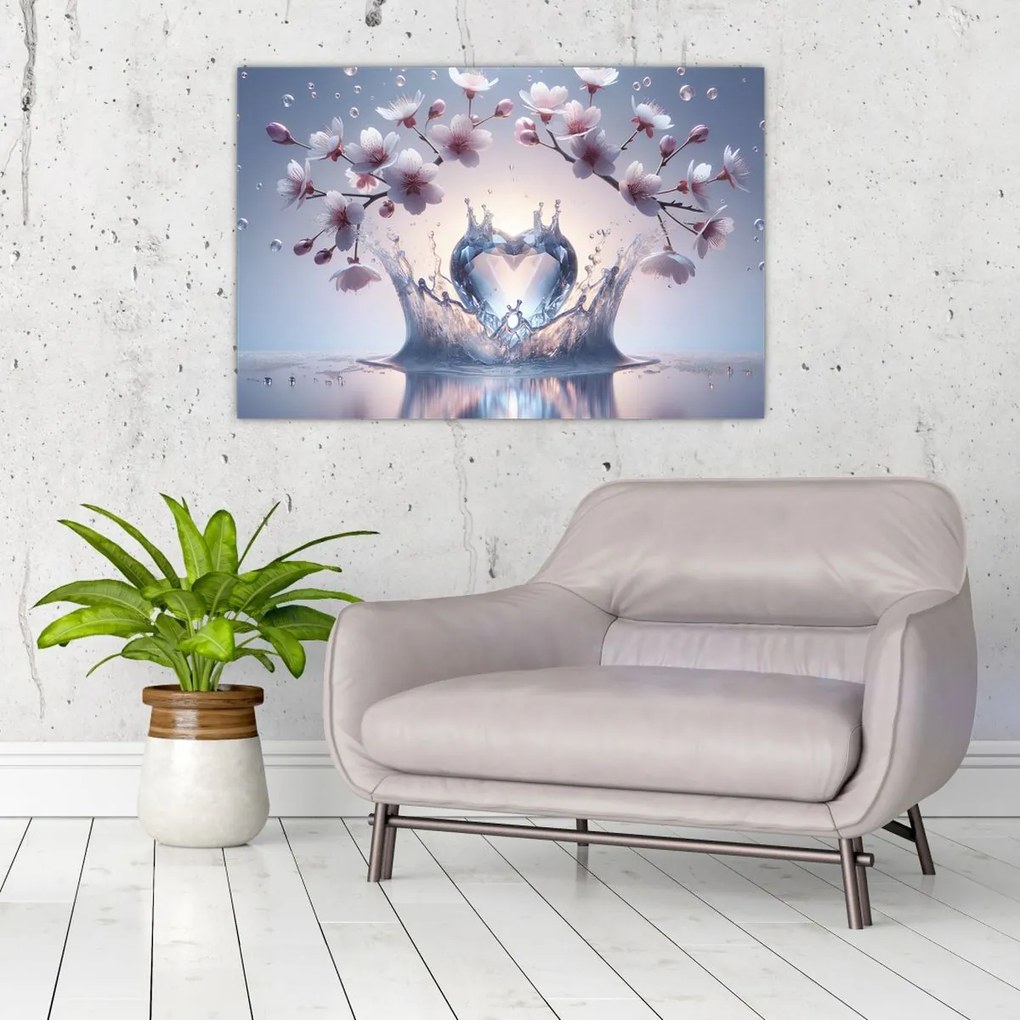 Obraz - Diamantové srdce (90x60 cm)